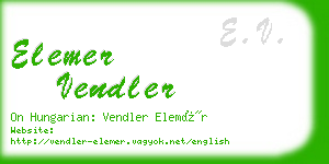 elemer vendler business card